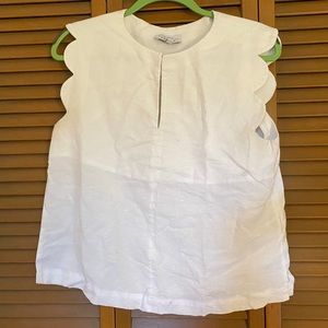 & Other Stories white scallop linen blouse